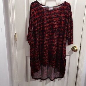 Red and Black Lularoe Irma High Low Tunic 3XL